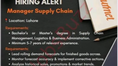 Gourmet Pakistan Jobs 2025 – Manager Supply Chain (Lahore)