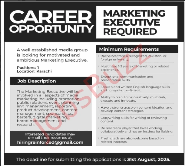Job for Marketing Executive
