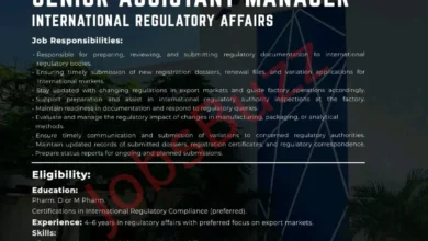 Sante Jobs 2025 – Senior Assistant Manager Regulatory Affairs