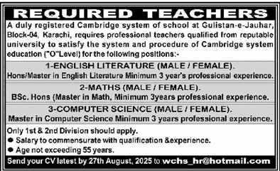 teaching jobs in karachi